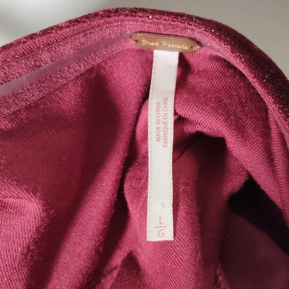 Free People Shattered Shine‎ velvet mini dress berry pink L